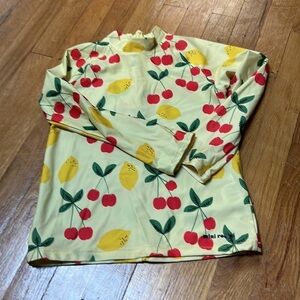 Mini Rodini Kid’s Yellow and Red Swim Top Size 8-9y